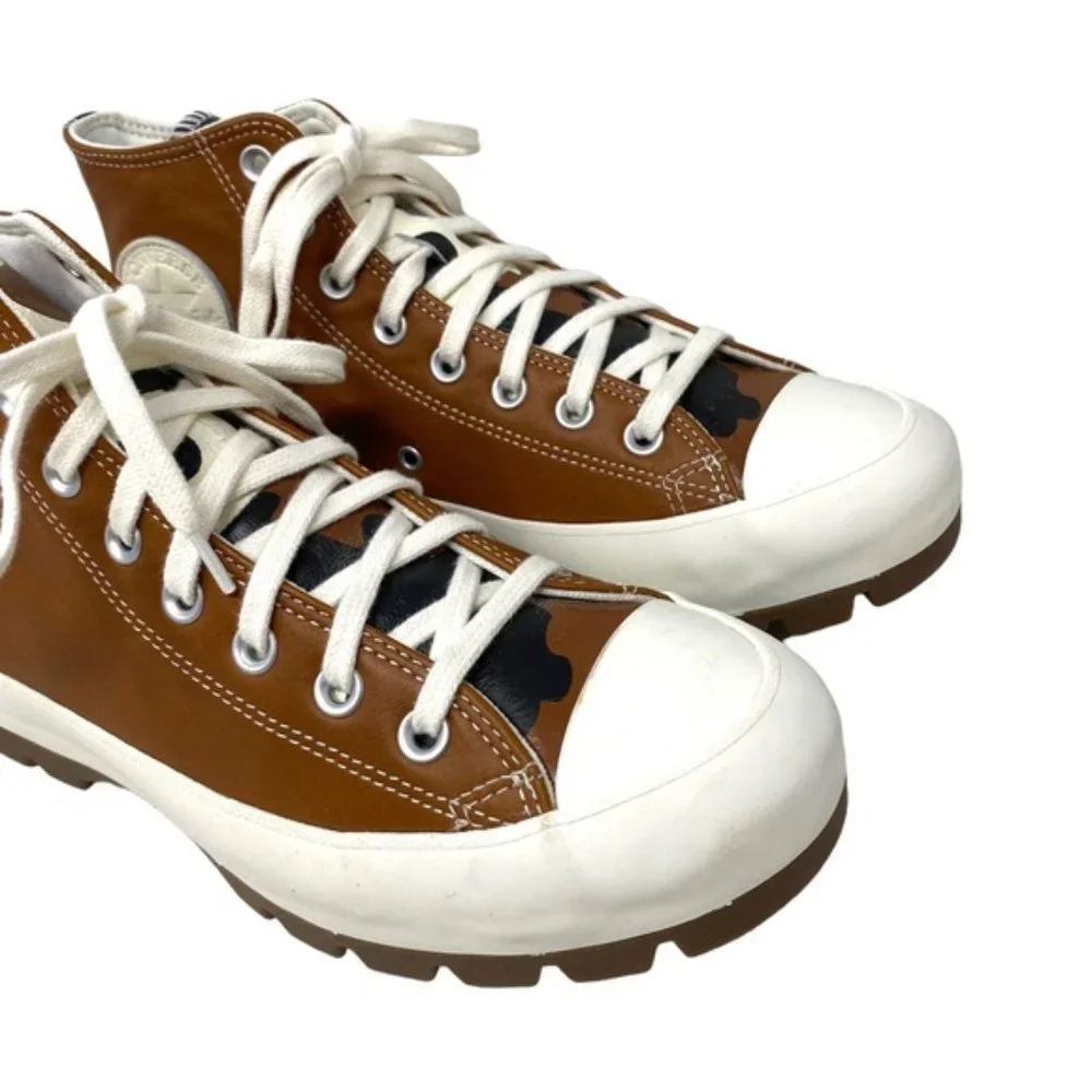 Converse Ctas Lugged Sneakers Casual For Women Brown Leather Custom A07982C-WWBC - Picture 4 of 8
